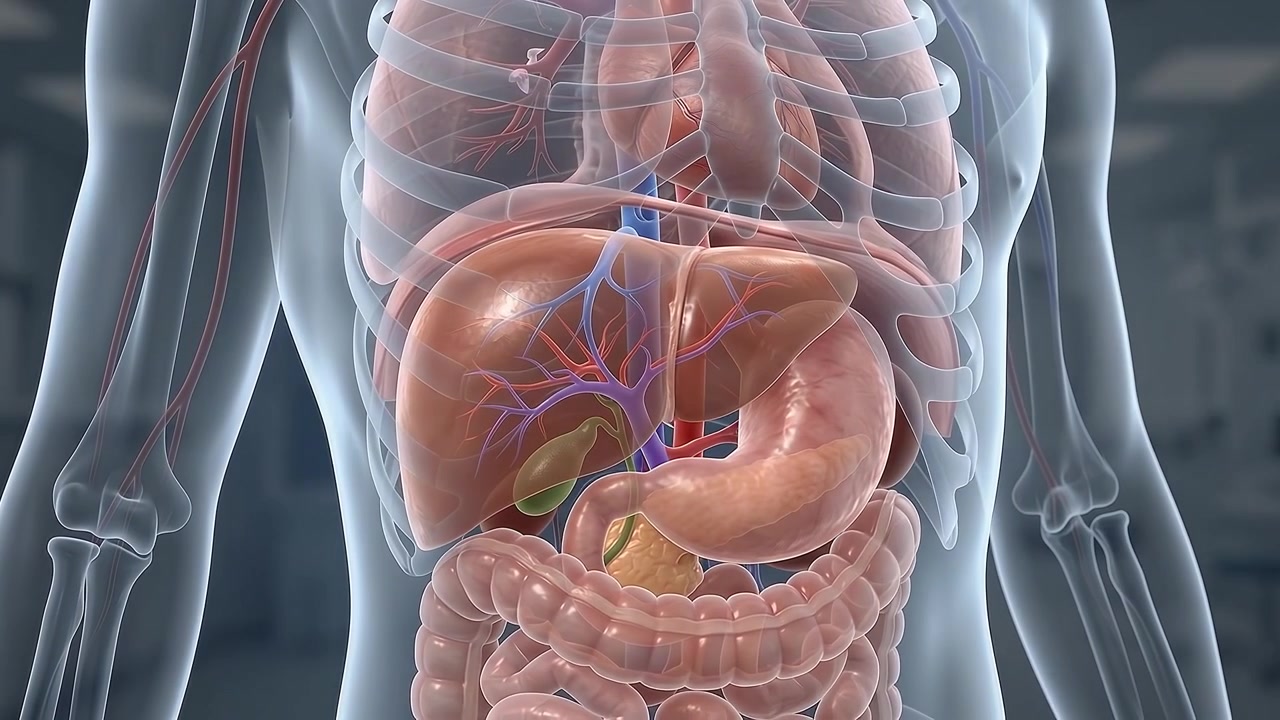 3D Medical Animation of Human Liver and Digestive System
