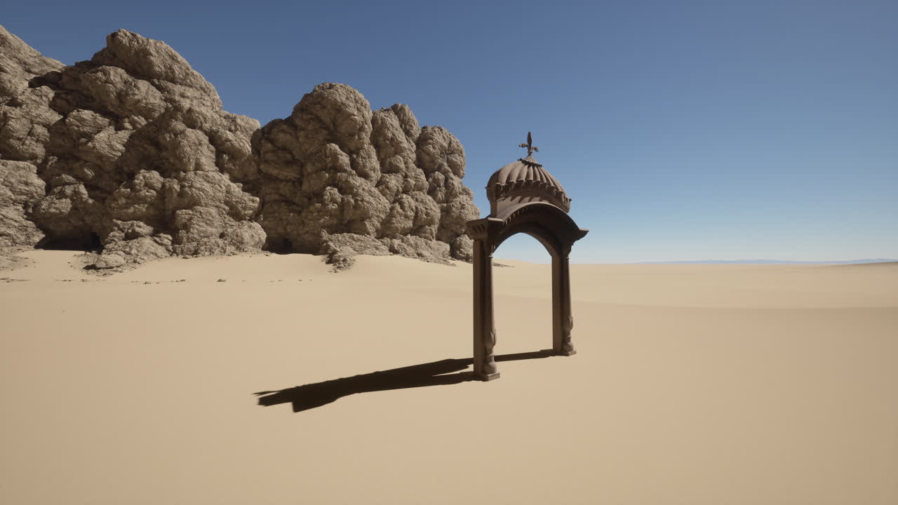 Antico arco in un paesaggio desertico