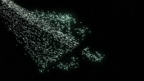 silueta brillante de una persona cayendo a través del cielo nocturno