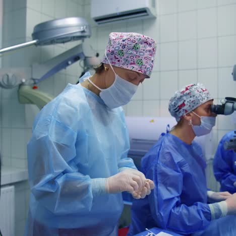 patient under surgical microscope
