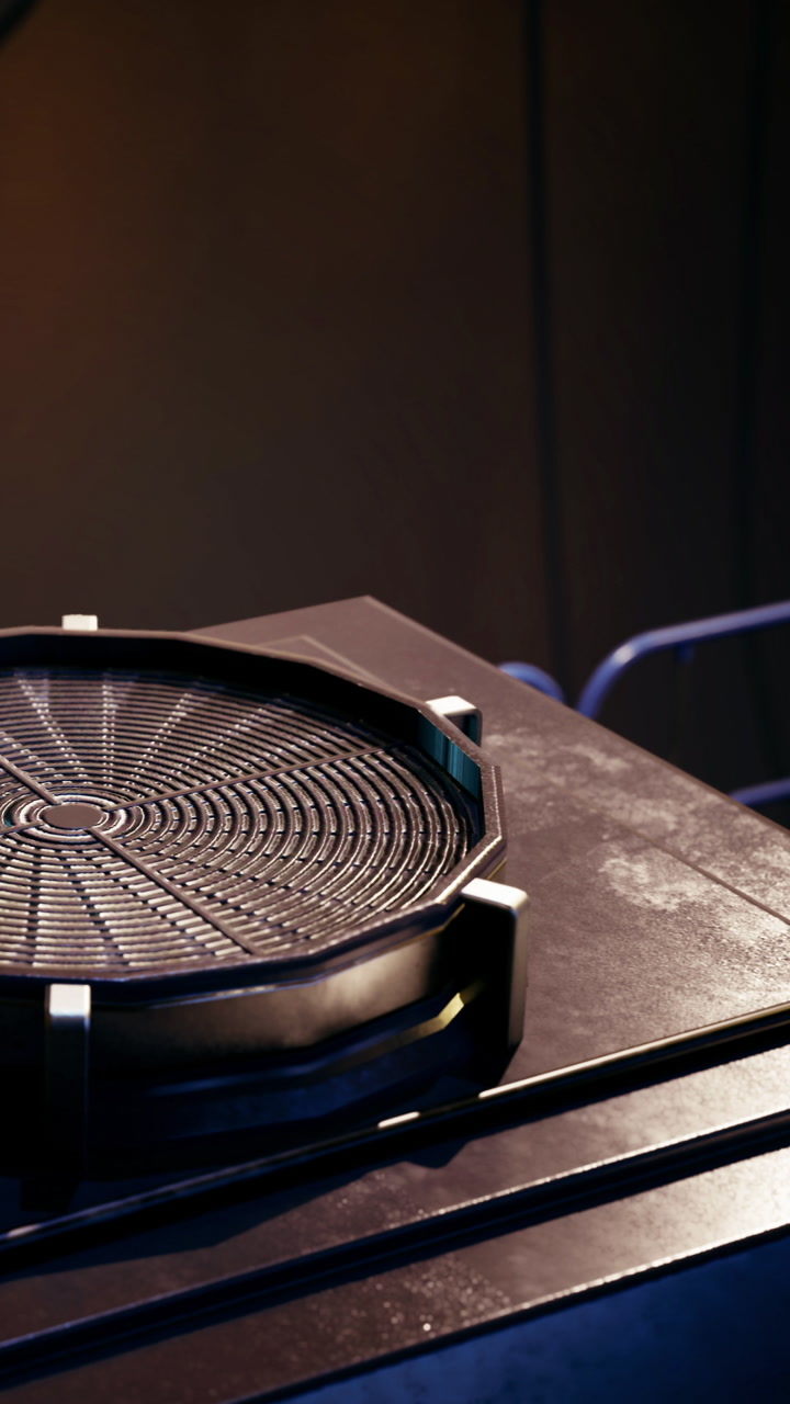 Intricate spiral design on a modern round table in a stylish space