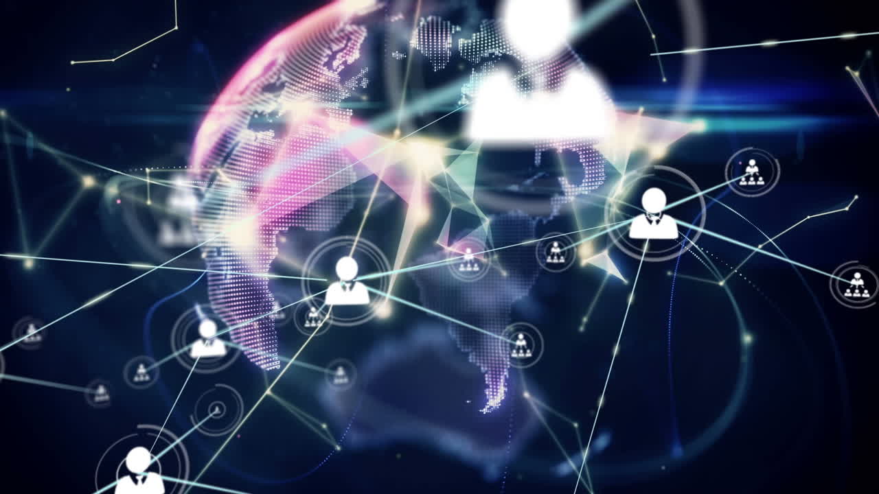 연결의 네트워크와 함께 지구의 애니메이션