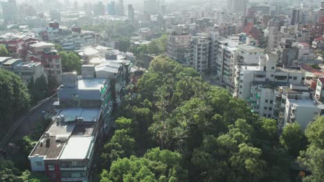 aerial view of apartment buildings in xinbeitou, taipei