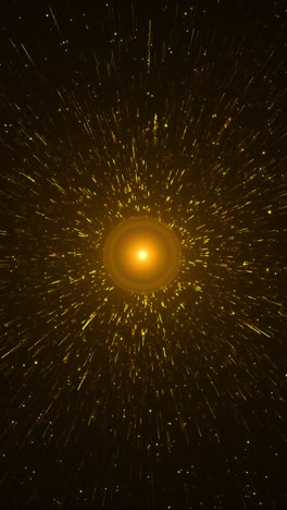 Radiant golden light flares moving center glowing source create stunning particle burst effect