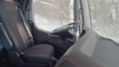 truck cab interior in winter