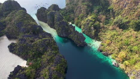 video de avión no tripulado de 4k de la gran laguna cerca de el nido en palawan, filipinas