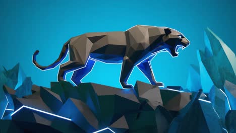 low-poly jaguar