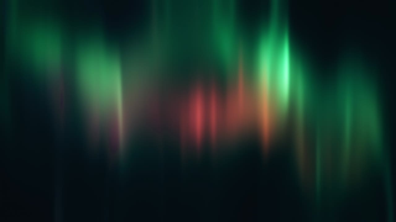 verde brillante y rosa realista aurora boreal, luces del norte bucle sin costuras