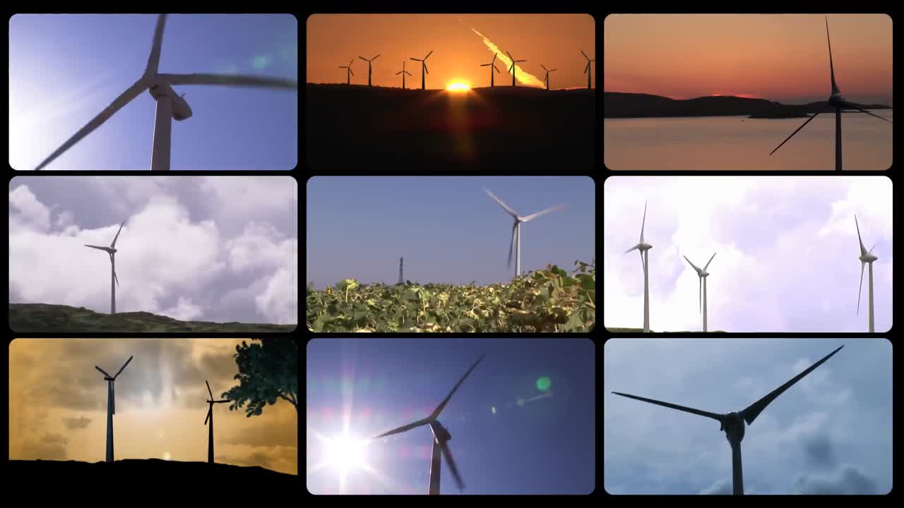 animación en 3d que presenta la energía eólica