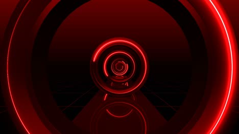 Red artistic bright abstract geometric circle background tunnel