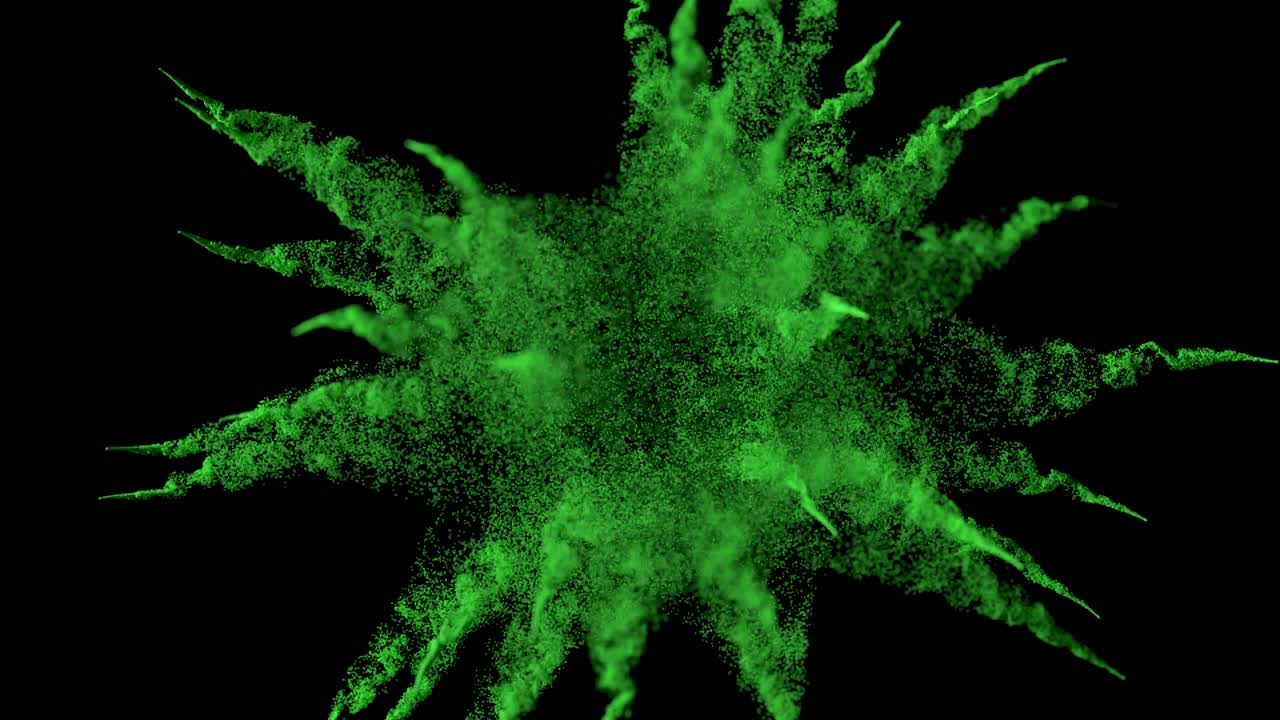 추상적인 녹색 입자 폭발