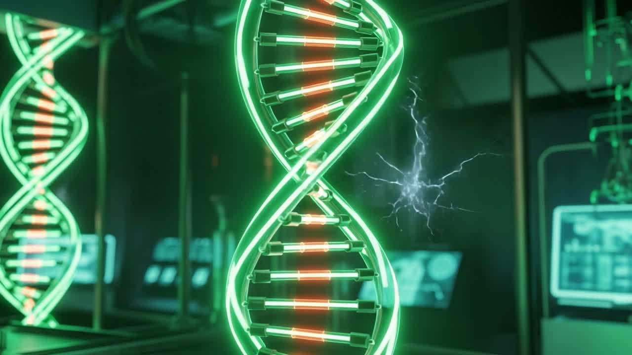 Illuminated DNA Helix with Electric Energy: A Stunning Visual Display of Genetic Structure and Mechanisms in a Scientific Laboratory Environment
