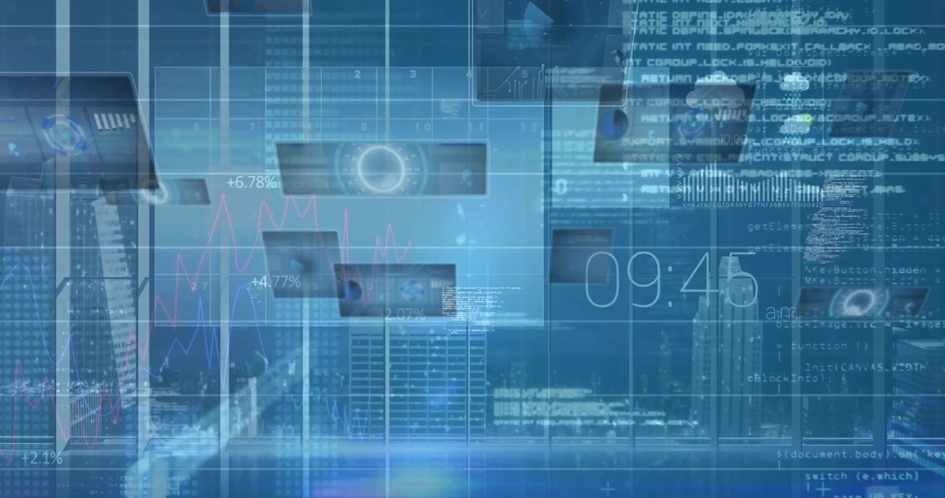 Animasjon av databehandling over by.