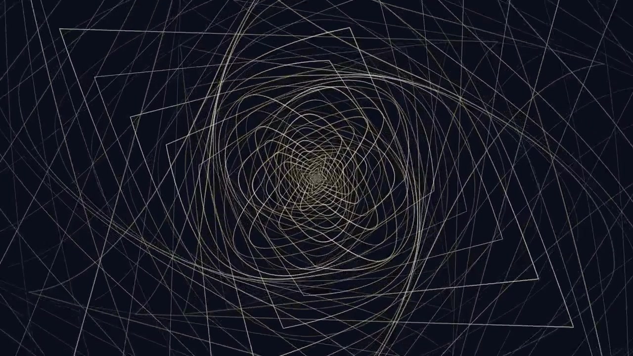 Animazione geometrica astratta di linee quadrate rotanti