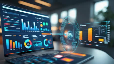 dynamic data analytics dashboard with holographic display