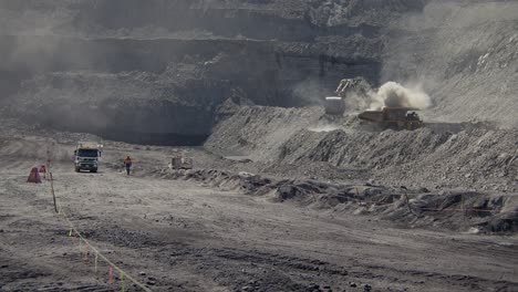 excavating at a coal mine