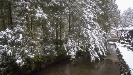 one of the many rivers that cross the sacred city of koyasan, in japan