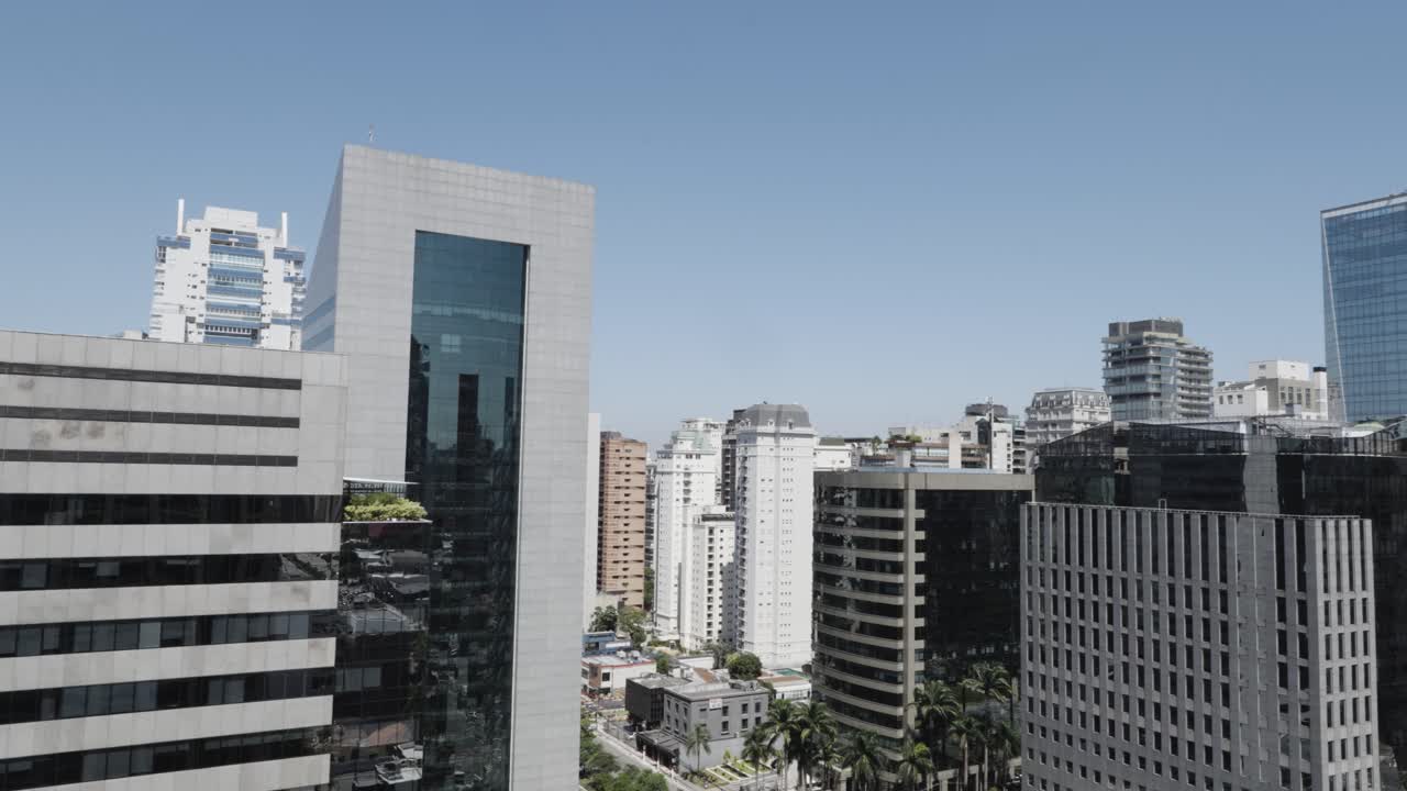 Aerial View of Modern City Skyscrapers