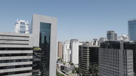 aerial view of modern city skyscrapers
