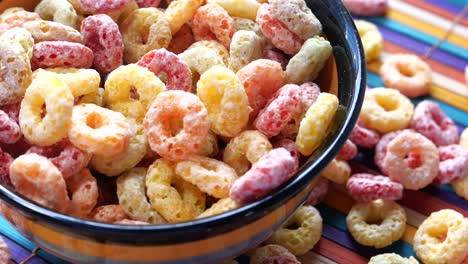 colorful ring cereal in a bowl