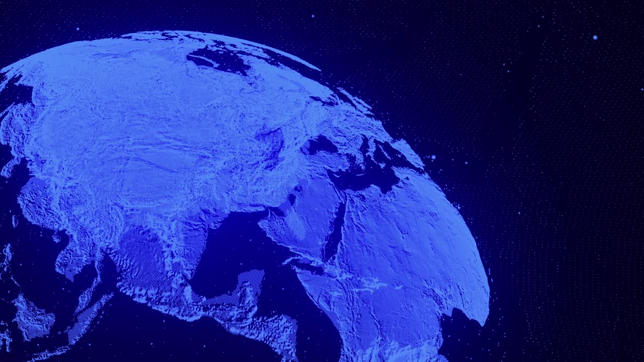 4k 블루 홀로그램 지구 루프