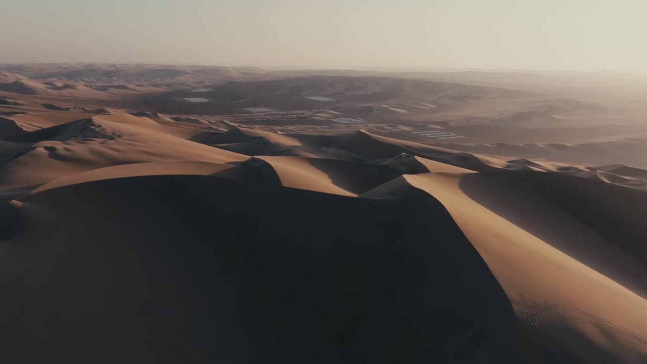 Aerial View Of the Desert On A Sunny Day. - cinematic shot