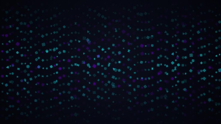 Abstract Motion Background with Floating Geometric Shapes