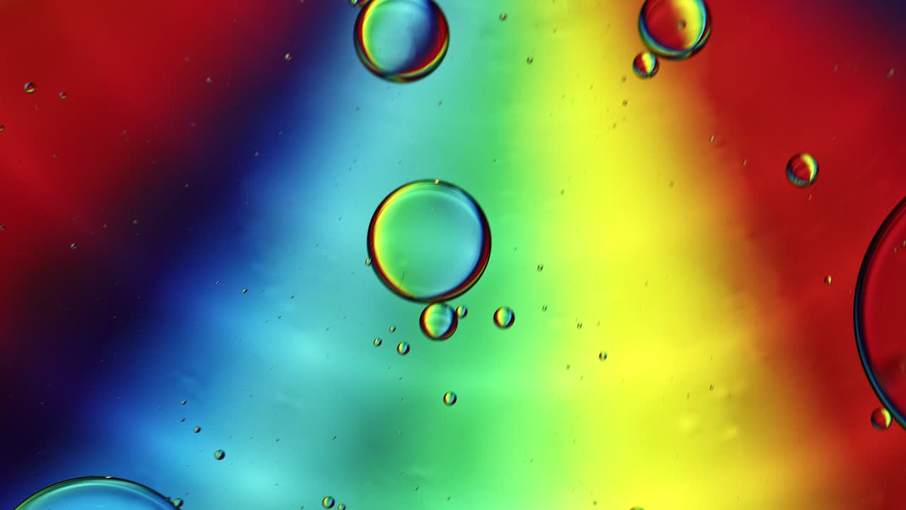 abstract colorido alimentos gotas de aceite burbujas y esferas que fluyen