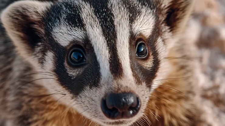 Un ritratto ravvicinato di un animale unico con caratteristiche distintive, che cattura l'espressione intrigante e i dettagli del suo volto in un ambiente naturale.