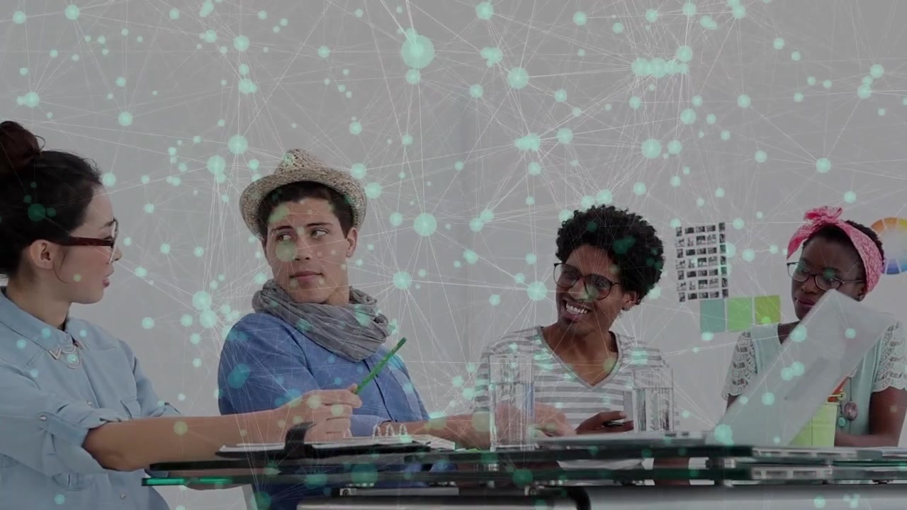 Animation of network of connections over business people
