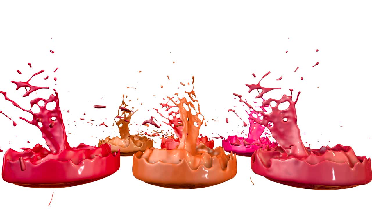 색 배경에서 시간 느려짐과 함께 춤을 추는 페인트: 음악을 재생하는 음악 스피커에 잉크의 3d 스플래시의 시레이션, 초고품질 4k에서 밝은 배경으로 스플래쉬, 빨간색의 색조 4