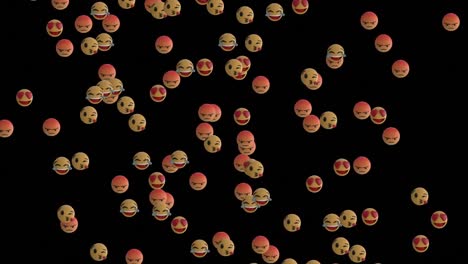 animation of falling social media icons over black background