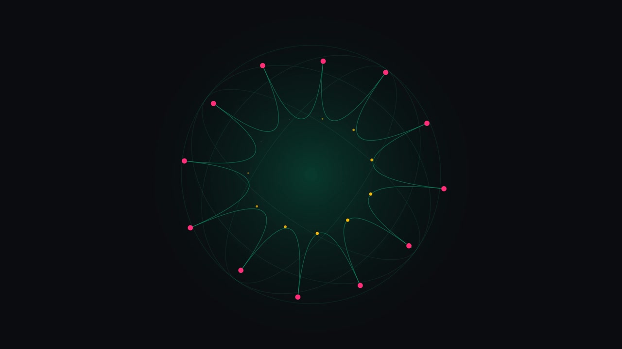 Abstract Geometric Animation of Pulsing Nodes and Connecting Lines