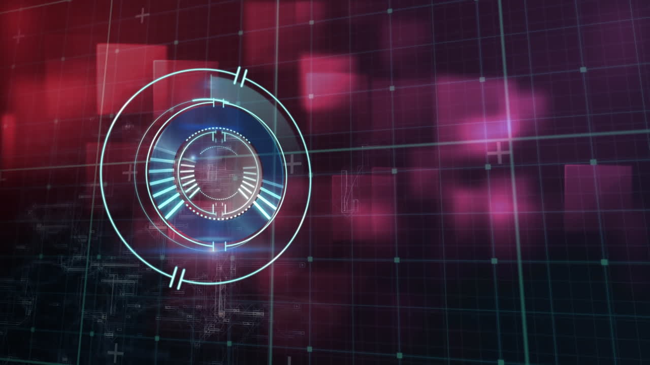 animación del alcance del escaneo sobre el procesamiento de datos y la cuadrícula