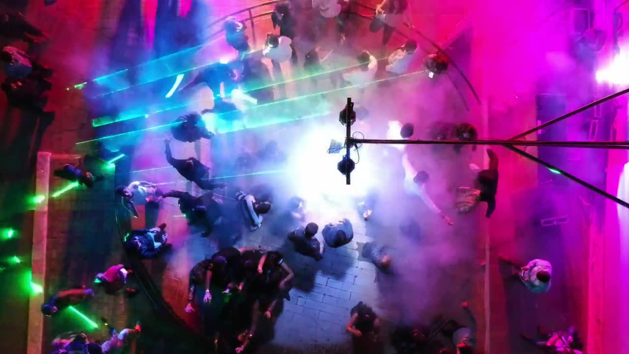 New Year party shoot - aerial footage
