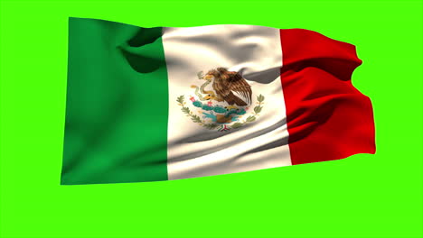 mexico national flag blowing in the breeze