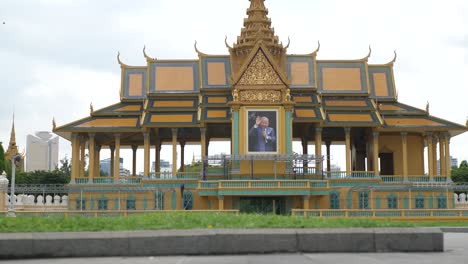 portrait of hun sen at the royal palace in phnom penh, cambodia