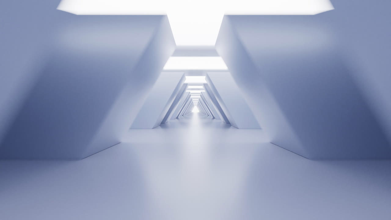 공허한 색 터널, 미래의 스타일, 3d 렌더링