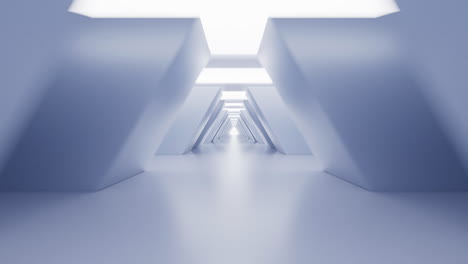 empty white tunnel with futuristic style, 3d rendering.