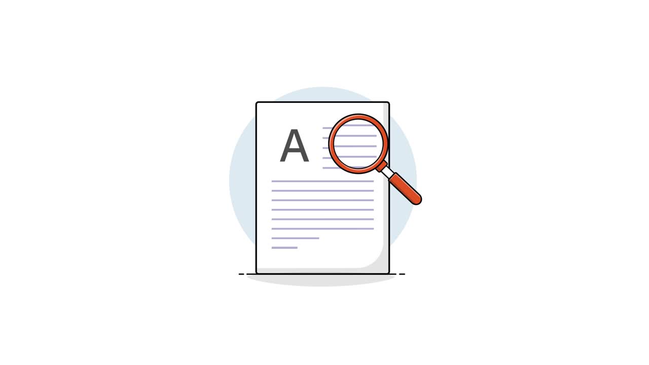 Animated Magnifying Glass Searching a Document