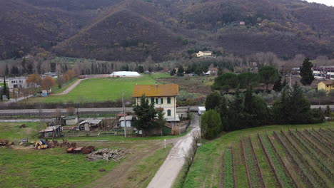 cantoniera countryside house aerial orbit right