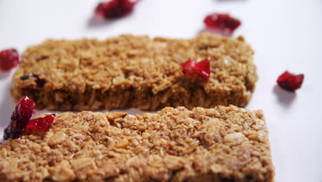 granola bars on white background 4k