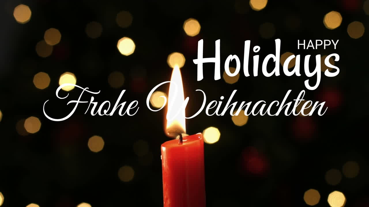 frohe weihnachten의 애니메이션 크리스마스 축하 문자  ⁇ 불 위에