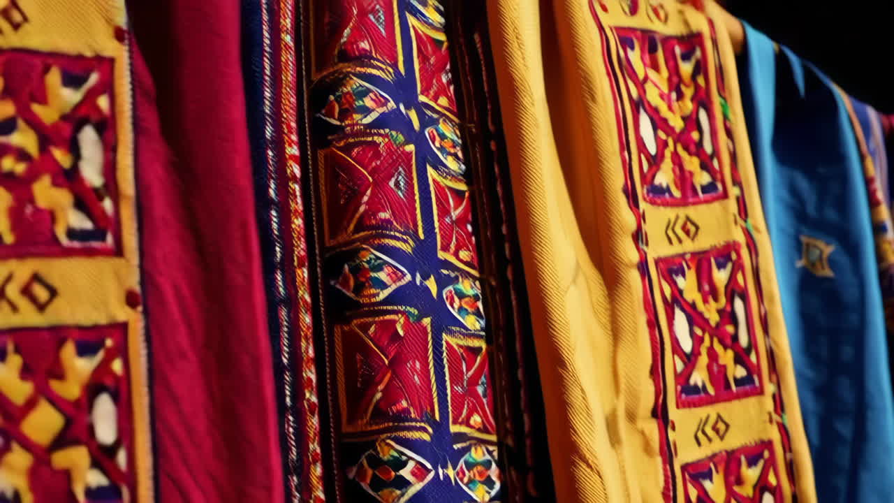 Colorful Traditional Embroidered Fabrics