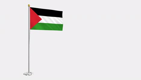 loop video of palestine flag  fluttering in the wind, slow motion video of 4k , with alpha channel