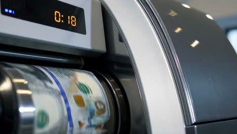 automated money counter in action