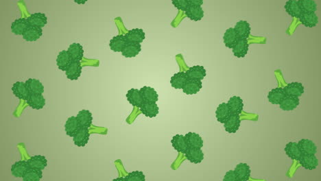 broccoli animation. 4k animation of broccoli rotating on green background. vegetable graphic. looping background graphic. healthy food plant based and vegan food