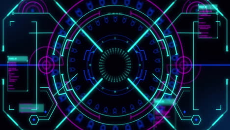 animación del procesamiento de datos sobre el escaneo del alcance