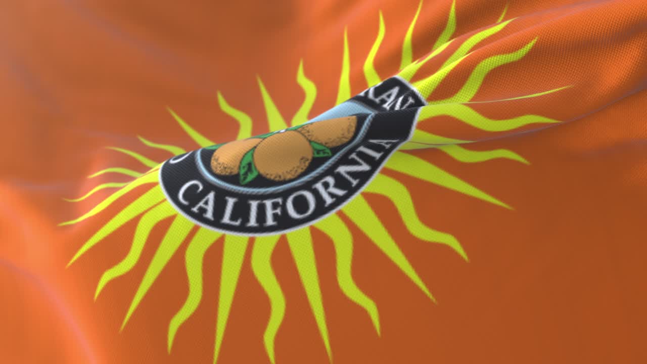 bandera del condado de orange, estado de california, estados unidos de américa - bucle
