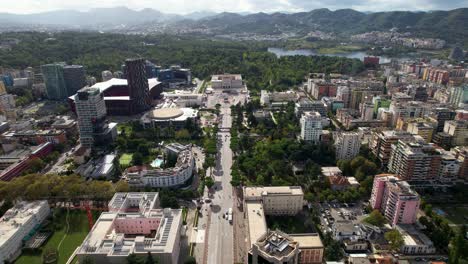 tirana visual symphony along the main boulevard, showcasing the city's striking beauty and architectural grandeur